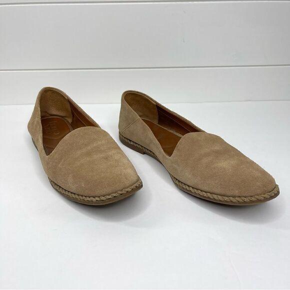 Franco Sarto Jasmine Leather Suede Slip On Flat Sandstone 8 Loafer - Picture 3 of 15